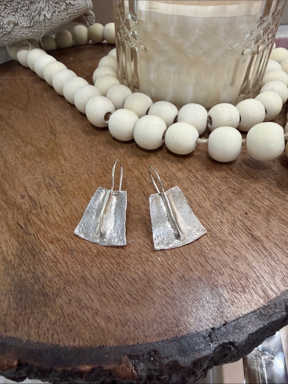 Silpada Silver-Tone Flared Textured Drop Earrings